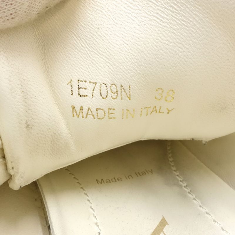 PRADA プラダ スニーカー ローカット トライアングルロゴ 1E709N サイズ38 レザー アイボリー レディース/181981【中古】