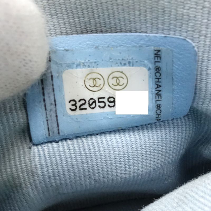 【中古】CHANEL シャネル コインケース AP2741 ジップコインパース ココマーク キャビアスキン ライトブルー レディース /181996
