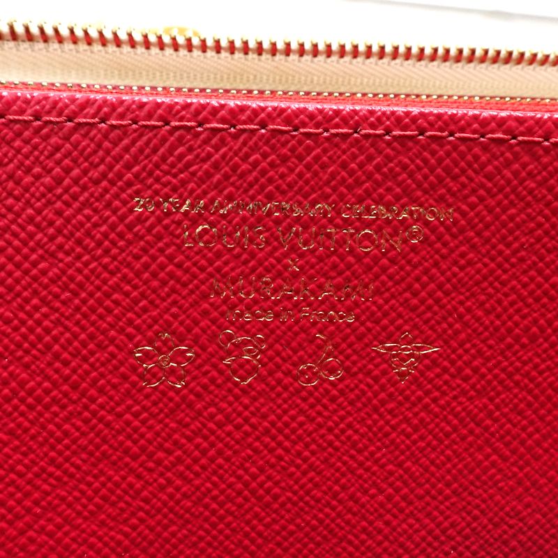 【中古】LOUIS VUITTON ルイヴィトン 長財布 M14240 LVxTMジッピーウォレット モノグラム チェリー ホワイト スリーズ レディース /182048