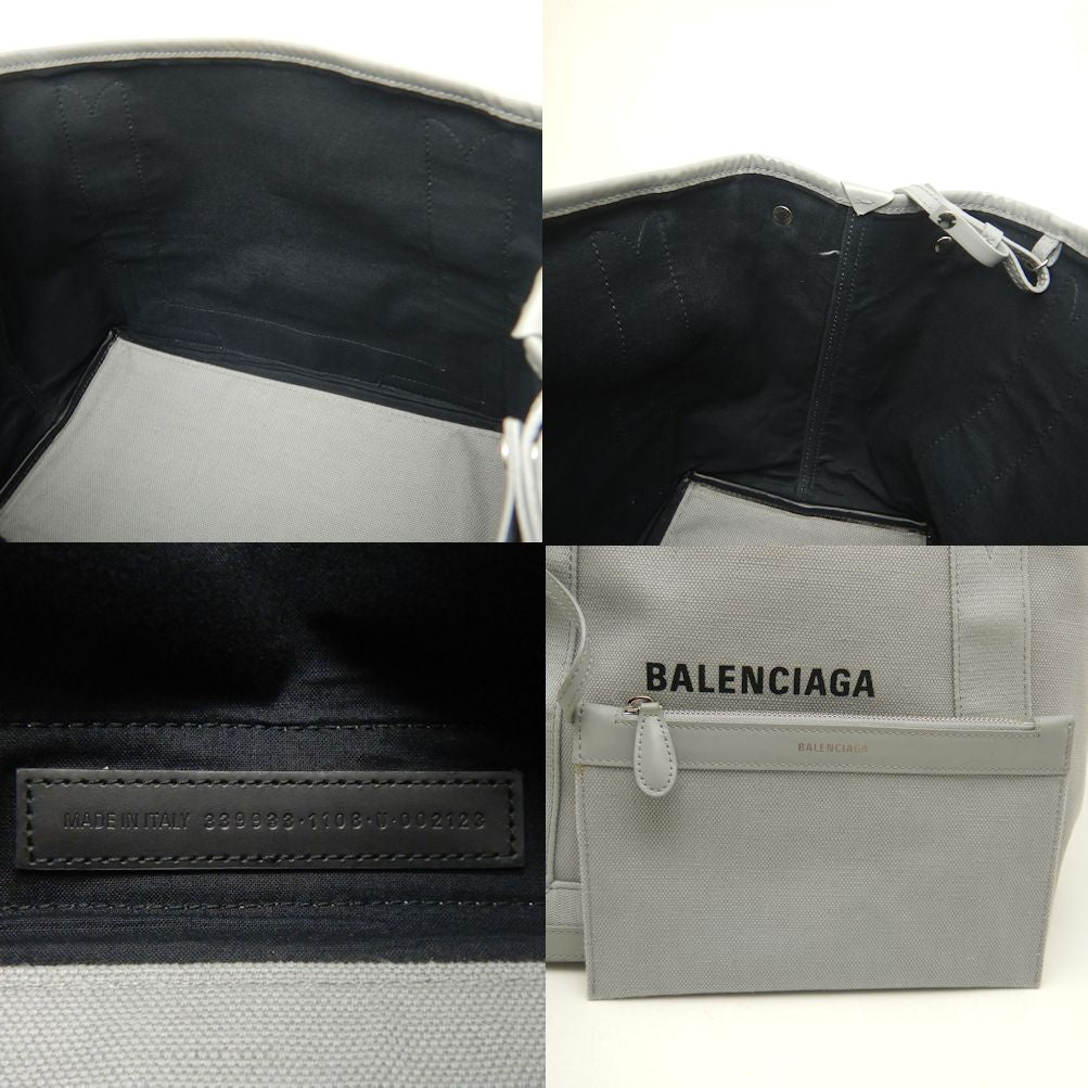 BALENCIAGA バレンシアガ カバス 339933 ハンドバッグ キャンバスxレザー グレー レディース /253063【中古】
