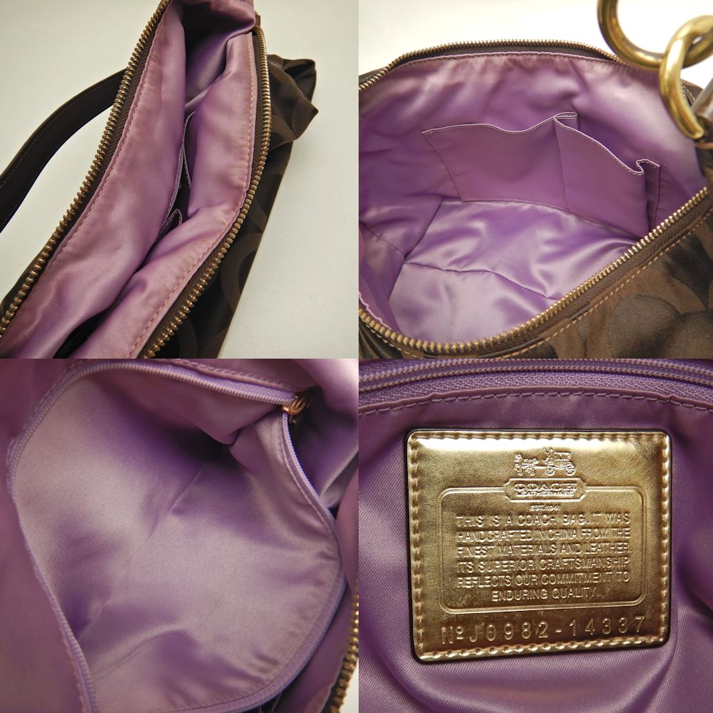 COACH コーチ マディソンオプアート 2WAY 14337 ショルダーバッグ キャンバスxレザー ダークブラウン レディース /253481【中古】