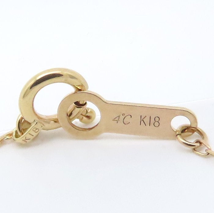 4℃ ヨンドシー オープンハート ネックレス ダイヤモンド K18YG イエローゴールド レディース/295071【中古】【BJ】