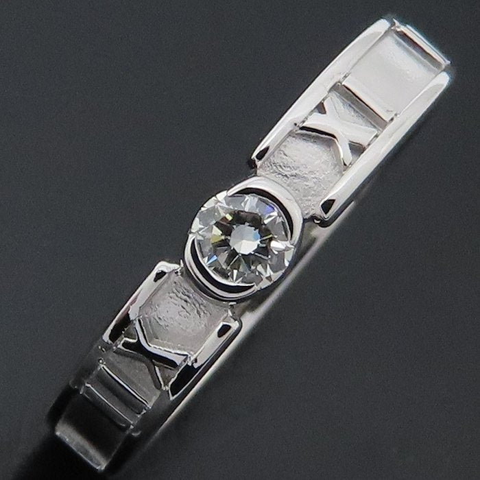 TIFFANY&Co. ティファニー アトラス リング 指輪 1Pダイヤモンド 10号 K18WG ホワイトゴールド レディース/295463【中古】【BJ】