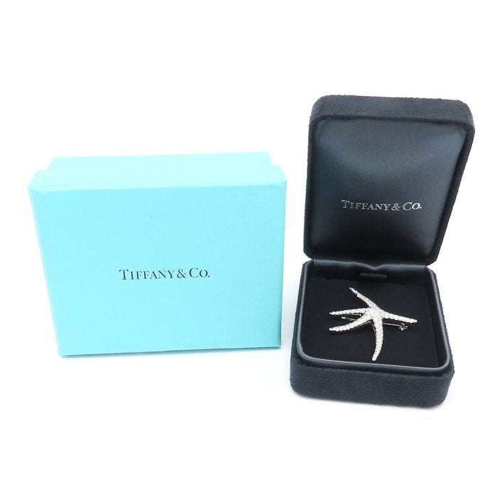TIFFANY&Co. ティファニー スターフィッシュ ブローチ ダイヤモンド エルサペレッティ Pt950プラチナ レディース/295486【中古】【BJ】