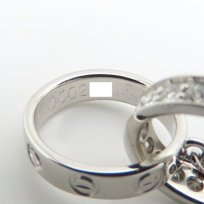 CARTIER カルティエ ベビーラブ ネックレス ダイヤモンド K18WG ホワイトゴールド レディース/295493【中古】【BJ】