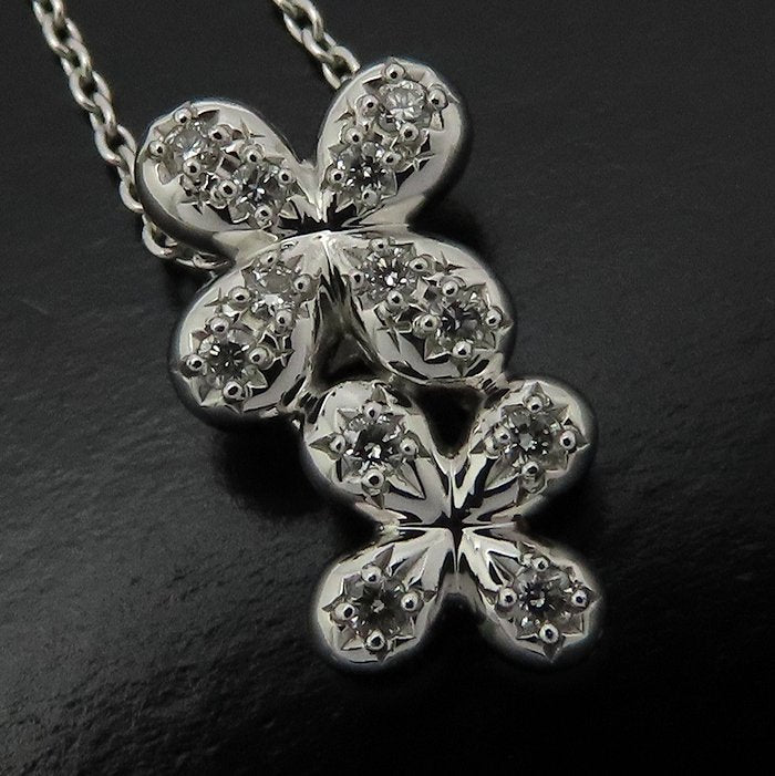 TASAKI 田崎真珠 ダイヤモンド ネックレス フラワーモチーフ ダイヤモンド0.11ct K18WG ホワイトゴールド レディース/295576【中古】【BJ】