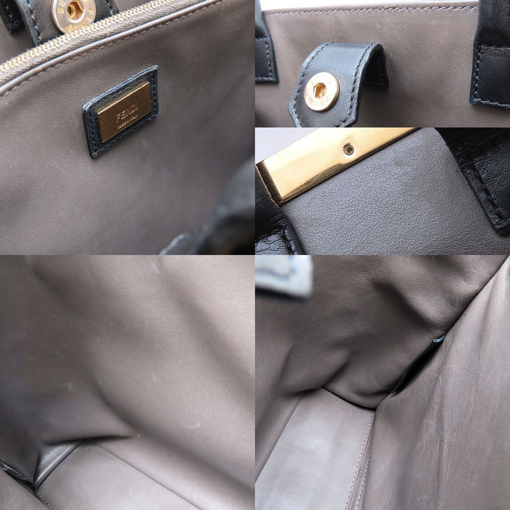 FENDI フェンディ プチトゥージュール 8BH253 2Way ハンドバッグ レザー ブラック レディース/352983【中古】