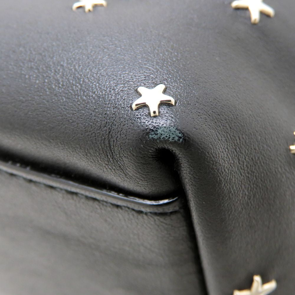 JIMMY CHOO ジミーチュウ ミニサラ 2Way ハンドバッグ レザー スタッズ ブラック レディース/353316【中古】