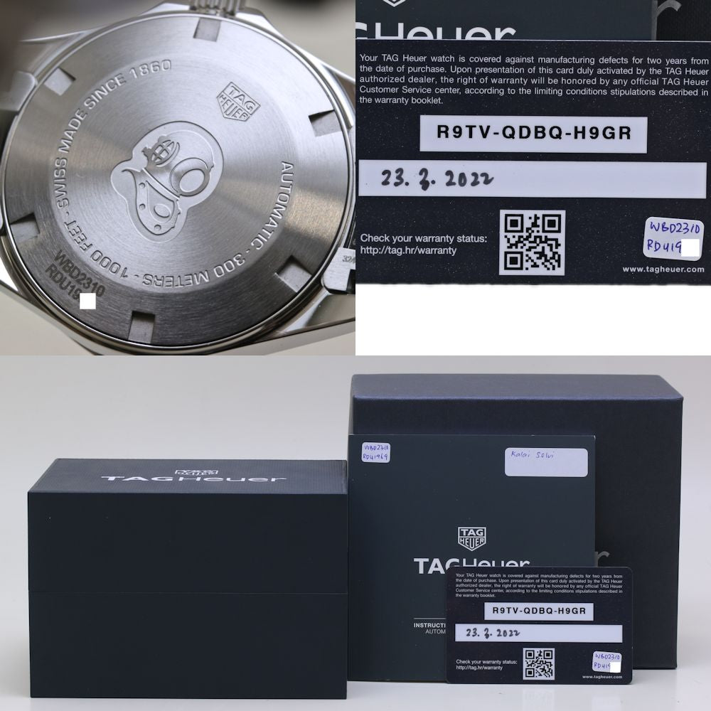 TAG HEUER タグホイヤー アクアレーサー キャリバー9 WBD2310.BA0740【2022年購入/保護フィルム付】【未使用】 腕時計 レディース ステンレススチール/40124