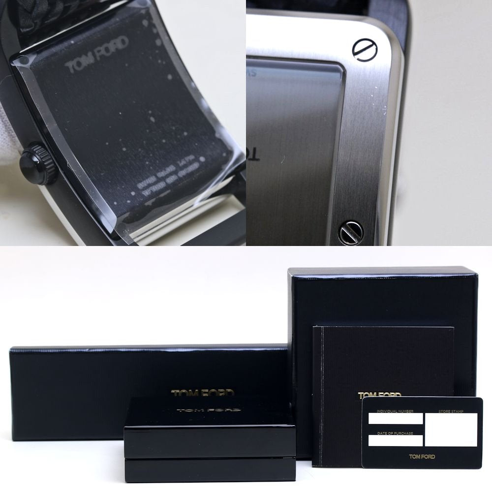 TOM FORD トムフォード N.003 ブラッシュド TF0120256685 TFT003004 【電池交換済】【中古】腕時計 メンズ ステンレススチールx牛革 /40143