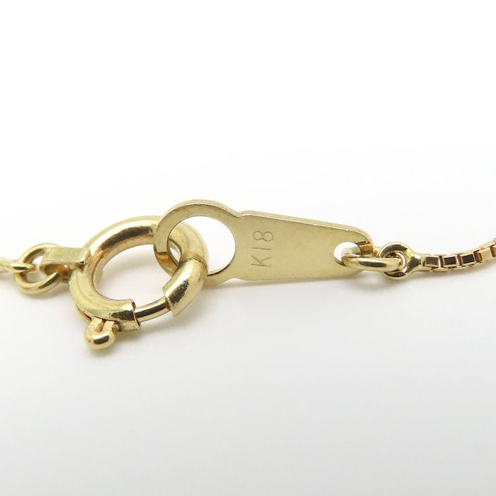 ハート ネックレス ダイヤモンド0.10ct K18YG イエローゴールド レディース/76463【中古】【FJ】