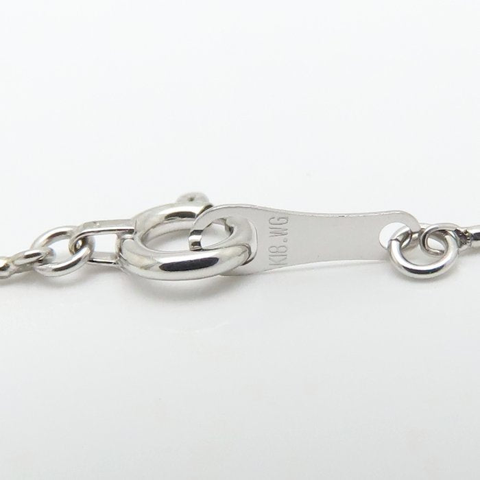 ダイヤモンド ネックレス フラワーモチーフ ダイヤモンド0.06ct K18WG ホワイトゴールド レディース/76466【中古】【FJ】