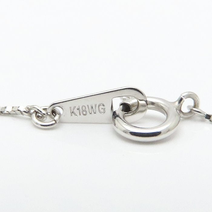 ダイヤモンド ネックレス ダイヤモンド0.10ct K18WG ホワイトゴールド レディース/76467【中古】【FJ】