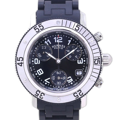 HERMES エルメス クリッパー ダイバークロノ CL2.315.330/3775 ステンレススチールxラバー レディース/130386【中古】【腕時計】