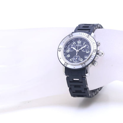 HERMES エルメス クリッパー ダイバークロノ CL2.315.330/3775 ステンレススチールxラバー レディース/130386【中古】【腕時計】