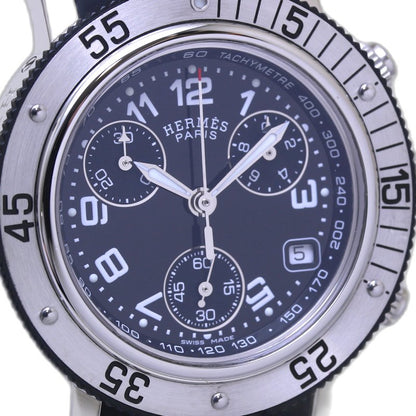 HERMES エルメス クリッパー ダイバークロノ CL2.315.330/3775 ステンレススチールxラバー レディース/130386【中古】【腕時計】