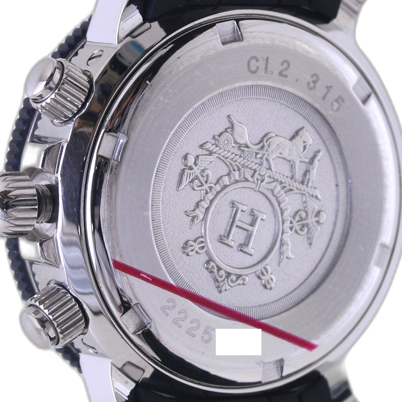 HERMES エルメス クリッパー ダイバークロノ CL2.315.330/3775 ステンレススチールxラバー レディース/130386【中古】【腕時計】