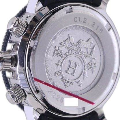HERMES エルメス クリッパー ダイバークロノ CL2.315.330/3775 ステンレススチールxラバー レディース/130386【中古】【腕時計】