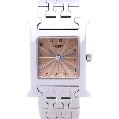 HERMES エルメス Hウォッチ HH1.210.461/4804【磨き済/電池交換済】 ステンレススチール レディース/130394【中古】【腕時計】