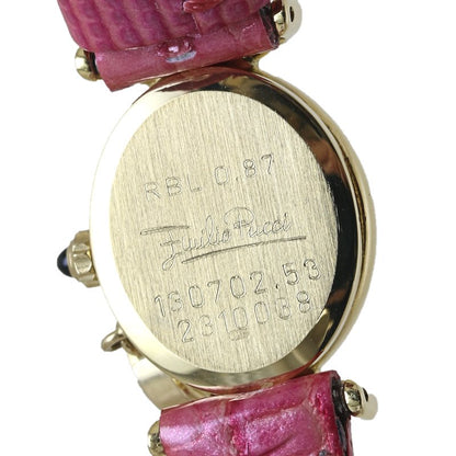 Emilio Pucci エミリオプッチ ルベライト0.87ct 130702.53【中古】 腕時計 レディース ウォルサム製品 イエローゴールドx革/130452