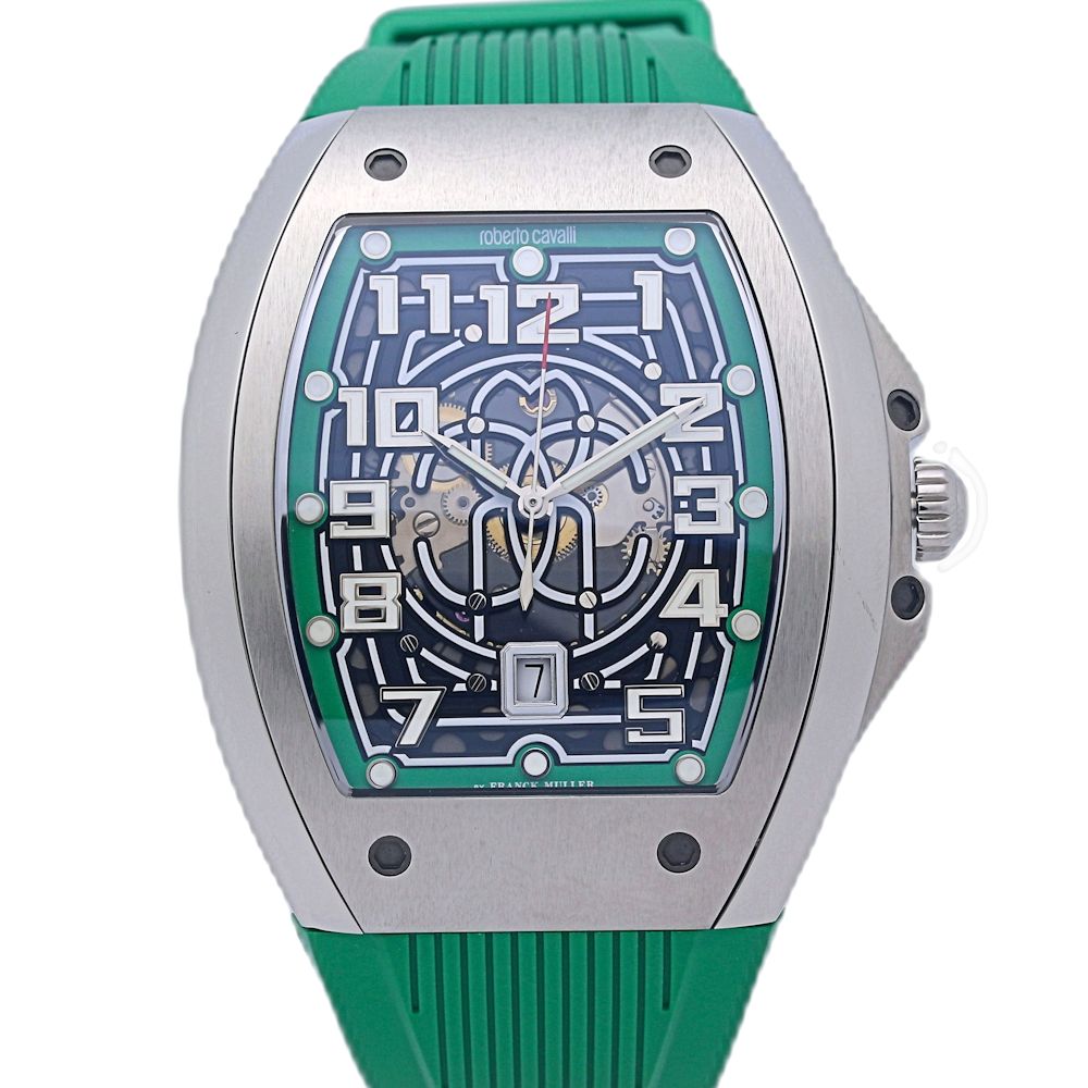 Roberto Cavalli ロベルトカバリ BY FRANCK MULLER バイ フランク・ミュラー RV1G205P1021 日本限定品 【未使用】 腕時計 メンズ【保護シール付き】 ステンレススチールxラバー/130466