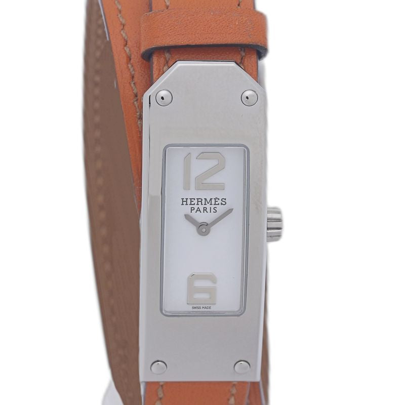 HERMES エルメス ケリー2 KT1.210.130./WOR2【中古】 腕時計 レディース【電池交換済】 ステンレススチールx革/130475