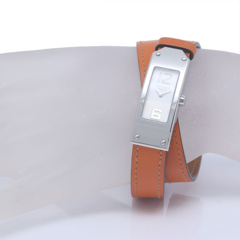 HERMES エルメス ケリー2 KT1.210.130./WOR2【中古】 腕時計 レディース【電池交換済】 ステンレススチールx革/130475