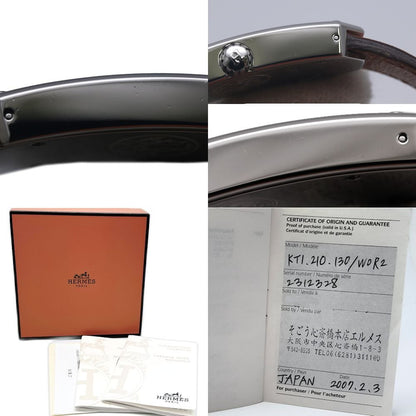 HERMES エルメス ケリー2 KT1.210.130./WOR2【中古】 腕時計 レディース【電池交換済】 ステンレススチールx革/130475