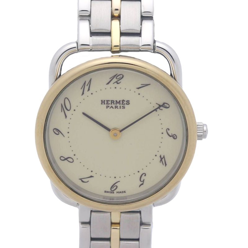 HERMES エルメス アルソー AR4.220.430/4126【中古】 腕時計 レディース【磨き済】 ステンレススチールxGP(ゴールドメッキ)/130478