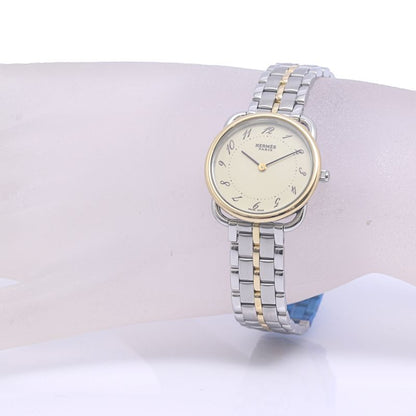 HERMES エルメス アルソー AR4.220.430/4126【中古】 腕時計 レディース【磨き済】 ステンレススチールxGP(ゴールドメッキ)/130478
