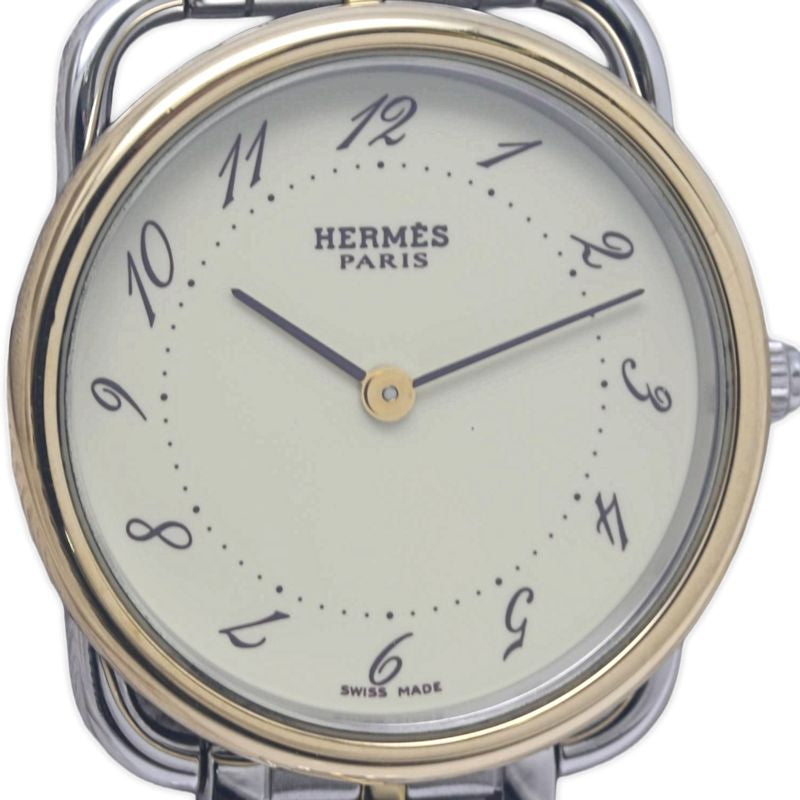 HERMES エルメス アルソー AR4.220.430/4126【中古】 腕時計 レディース【磨き済】 ステンレススチールxGP(ゴールドメッキ)/130478