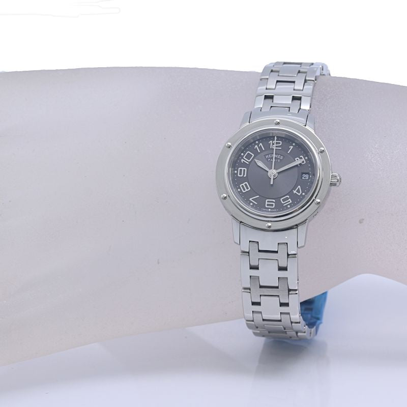 HERMES エルメス クリッパー クラシック CP1.210.230/4969【中古】 腕時計 レディース【磨き済/電池交換済】 ステンレススチール/130489