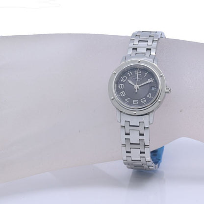 HERMES エルメス クリッパー クラシック CP1.210.230/4969【中古】 腕時計 レディース【磨き済/電池交換済】 ステンレススチール/130489