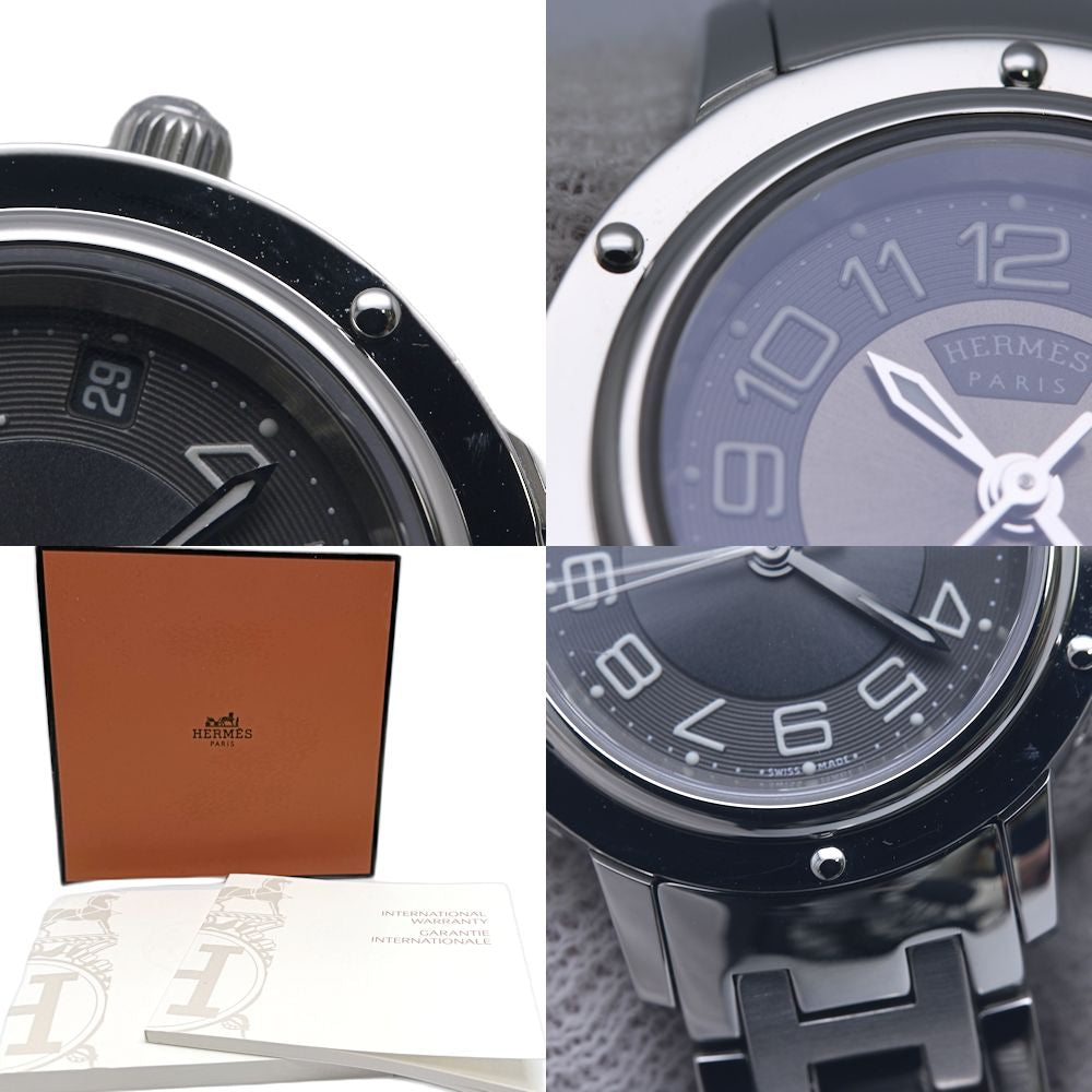HERMES エルメス クリッパー クラシック CP1.210.230/4969【中古】 腕時計 レディース【磨き済/電池交換済】 ステンレススチール/130489