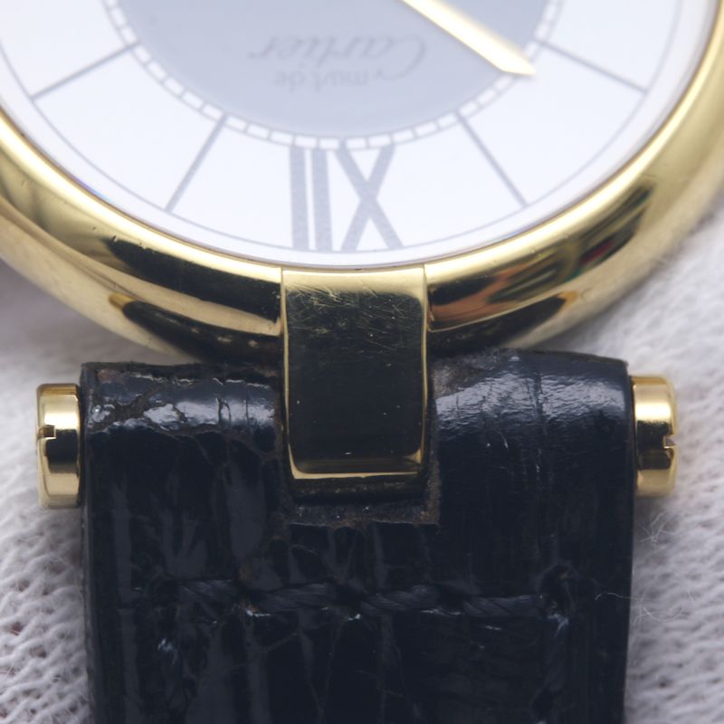 CARTIER カルティエ マストヴァンドームSM ヴェルメイユ W1004254【中古】 腕時計 レディース【電池交換済】 シルバー925x革/130497