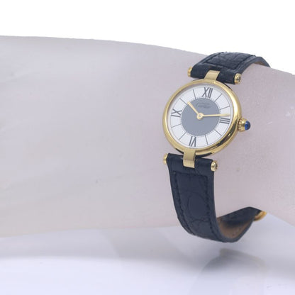 CARTIER カルティエ マストヴァンドームSM ヴェルメイユ W1004254【中古】 腕時計 レディース【電池交換済】 シルバー925x革/130497