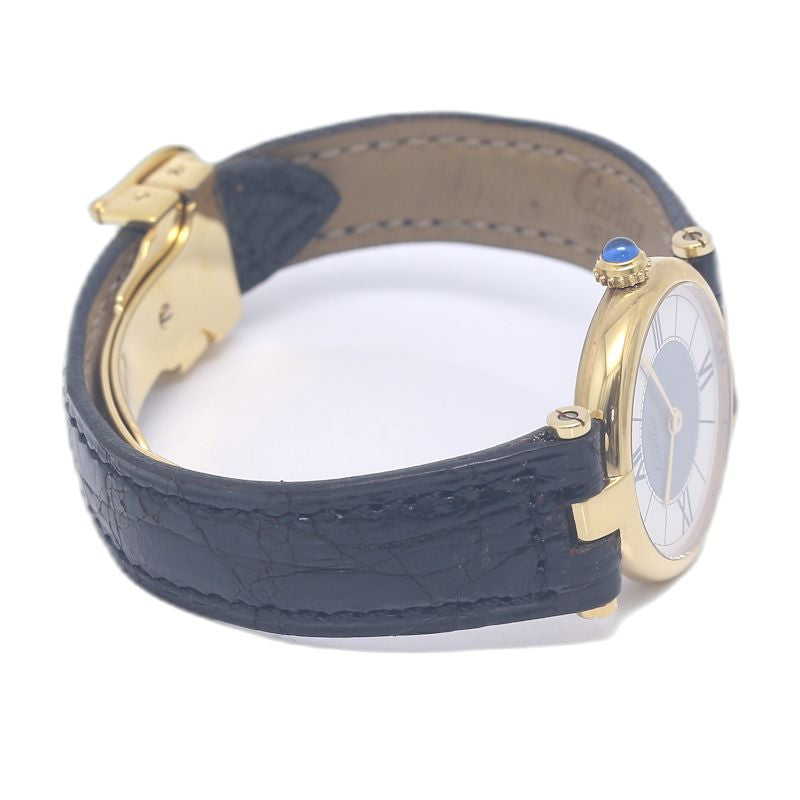 CARTIER カルティエ マストヴァンドームSM ヴェルメイユ W1004254【中古】 腕時計 レディース【電池交換済】 シルバー925x革/130497