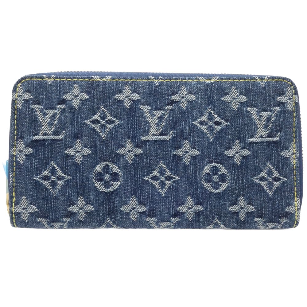LOUIS VUITTON ルイヴィトン 長財布 M95341 ジッピーウォレット モノグラム デニム ブルー/180694【中古】