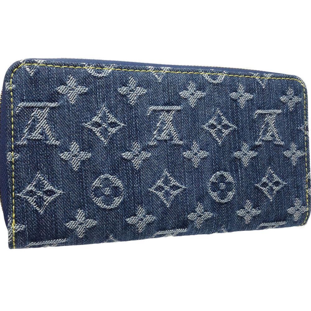 LOUIS VUITTON ルイヴィトン 長財布 M95341 ジッピーウォレット モノグラム デニム ブルー/180694【中古】