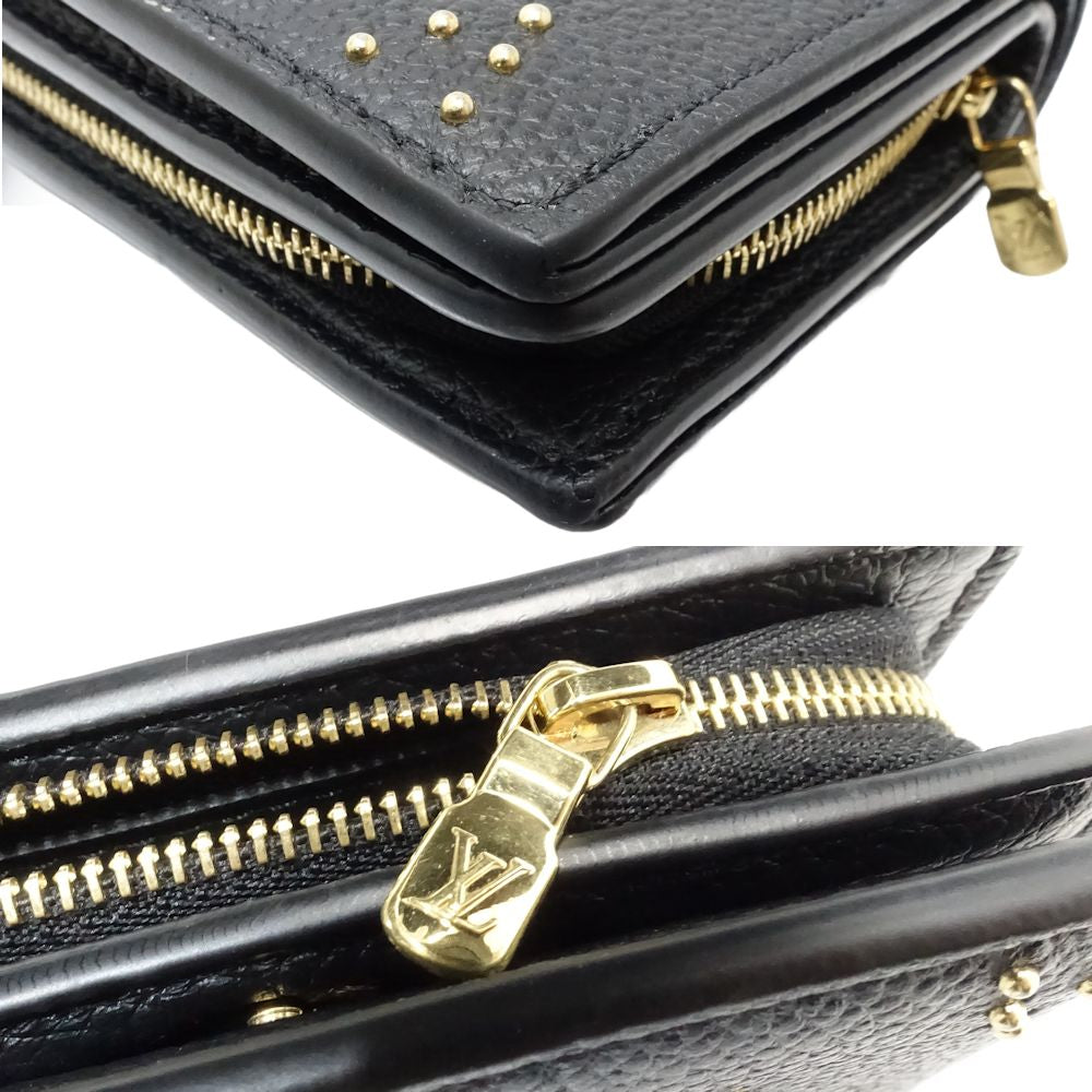 LOUIS VUITTON ルイヴィトン 二つ折り財布 M82902 ポルトフォイユ クレア モノグラム アンプラント スタッズ ノワール/180829【中古】