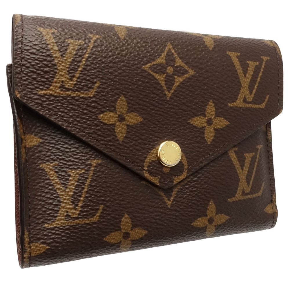 LOUIS VUITTON ルイヴィトン モノグラム 三つ折り財布 M62472 ポルトフォイユ ヴィクトリーヌ ブラウン/181134【中古】