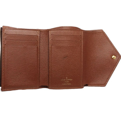LOUIS VUITTON ルイヴィトン モノグラム 三つ折り財布 M62472 ポルトフォイユ ヴィクトリーヌ ブラウン/181134【中古】