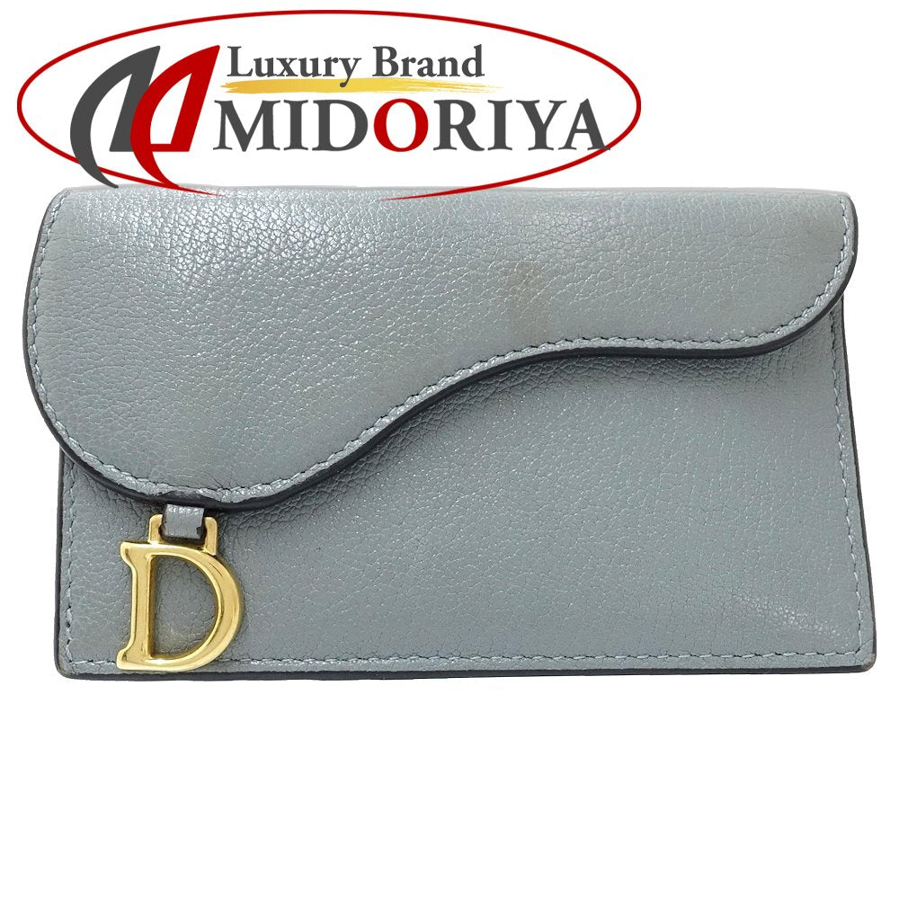 Christian Dior クリスチャンディオール カードケース Saddle Cosmos S5692CCEH レザー クラウドブルー/181351【中古】