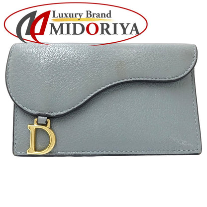 Christian Dior クリスチャンディオール カードケース Saddle Cosmos S5692CCEH レザー クラウドブルー/181351【中古】
