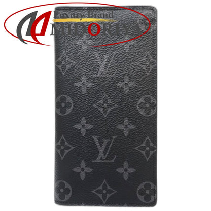 LOUIS VUITTON ルイヴィトン 長財布 M61697 レディース ポルトフォイユ ブラザ モノグラム エクリプス ブラック/181420【中古】