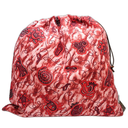 LOEWE ロエベ ポーチ PAULA LARGE DRAWS パウラドローストリング キャンバス BLUE(ブルー) RED(レッド)/181466【中古】