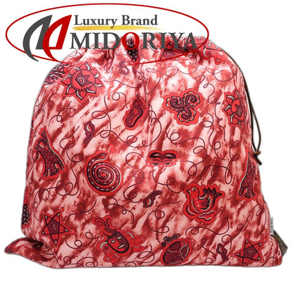 LOEWE ロエベ ポーチ PAULA LARGE DRAWS パウラドローストリング キャンバス BLUE(ブルー) RED(レッド)/181466【中古】