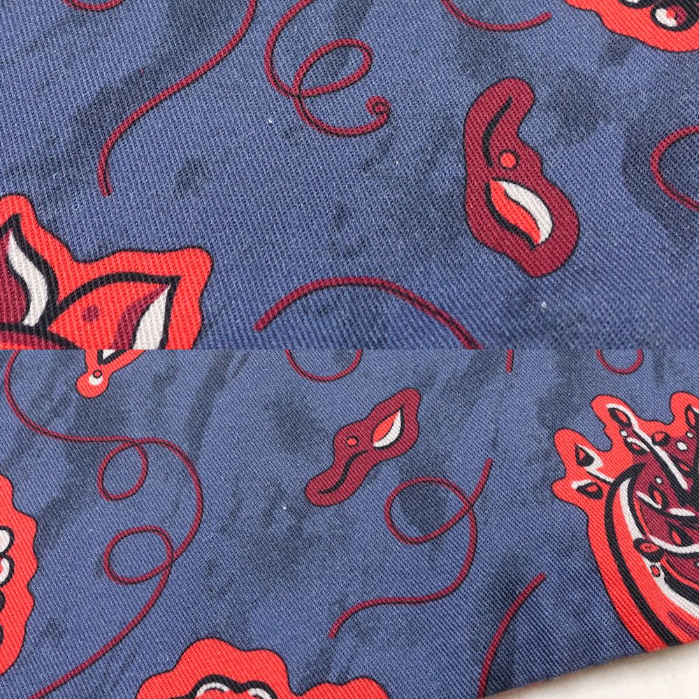 LOEWE ロエベ ポーチ PAULA LARGE DRAWS パウラドローストリング キャンバス BLUE(ブルー) RED(レッド)/181466【中古】