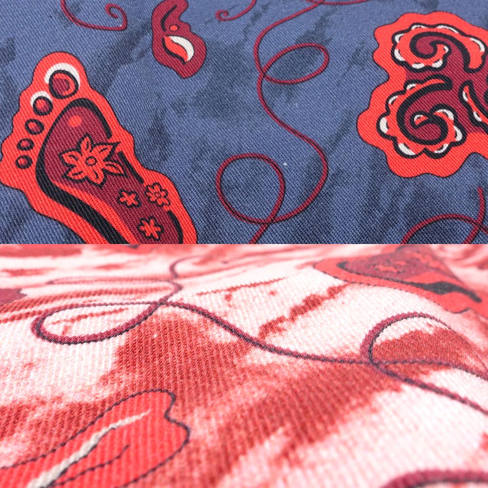 LOEWE ロエベ ポーチ PAULA LARGE DRAWS パウラドローストリング キャンバス BLUE(ブルー) RED(レッド)/181466【中古】