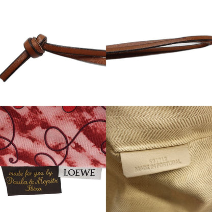 LOEWE ロエベ ポーチ PAULA LARGE DRAWS パウラドローストリング キャンバス BLUE(ブルー) RED(レッド)/181466【中古】